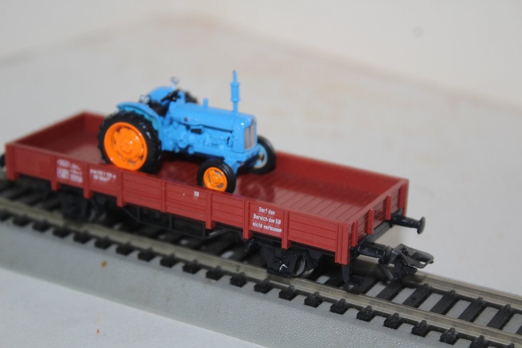 marklin ho wagon DB plat + tracteur, Courant alternatif, Wagon, Utilisé, Märklin