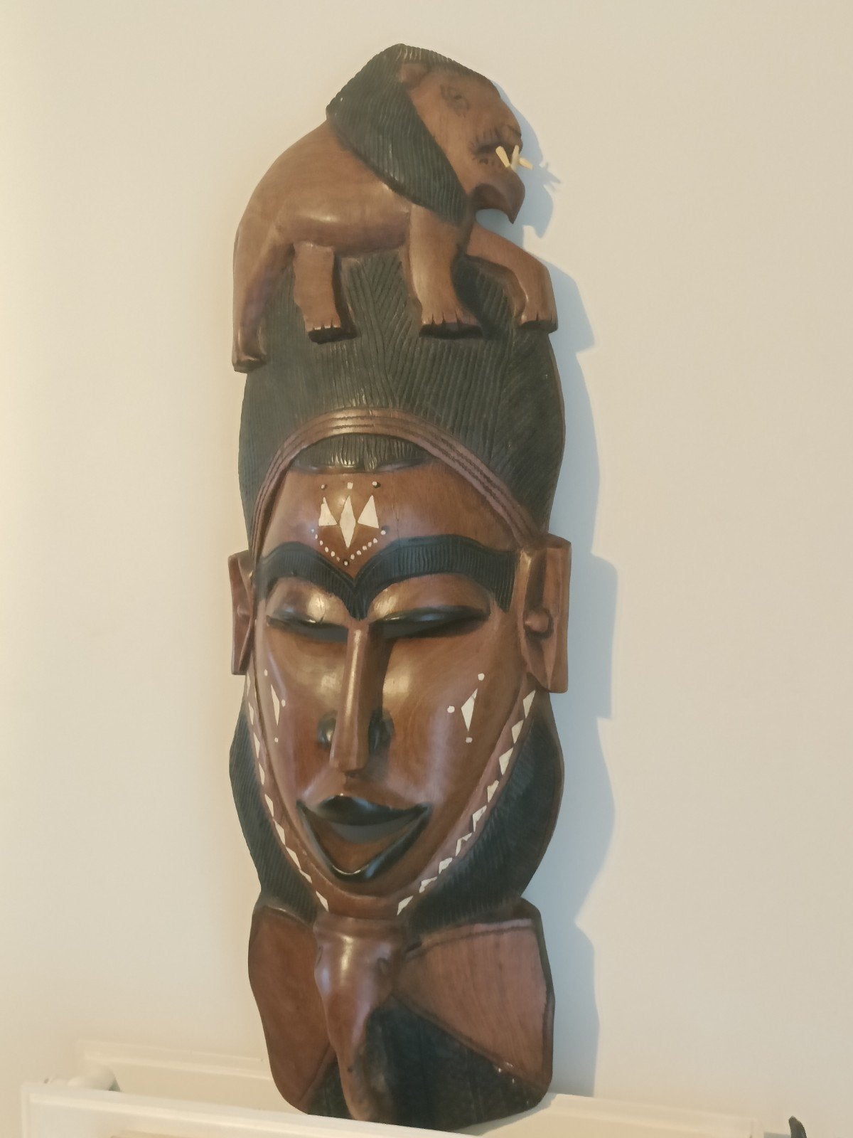 Masque inspiré de l'art des Baoulé de Côte d'Ivoire, artisan, Enlèvement ou Envoi, Masque, Sculpté