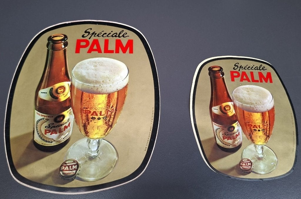 Spéciale Palm, Steenhuffel, stickers 1972, 2 st, Rob Otten, Verzamelen, Merken en Reclamevoorwerpen, Ophalen of Verzenden, Gebruikt