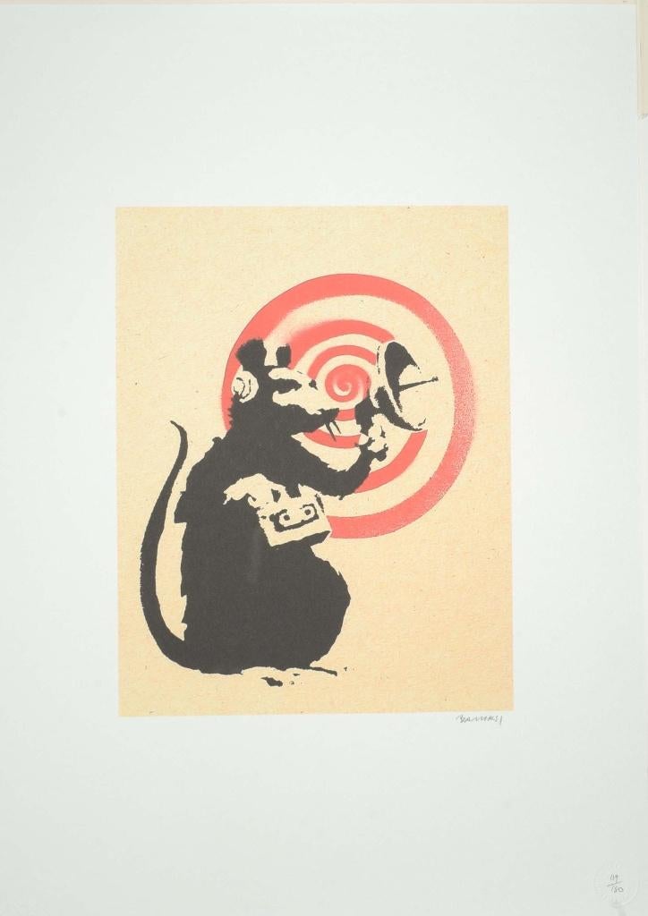 Banksy - Radar Rat, Antiek en Kunst, Ophalen of Verzenden
