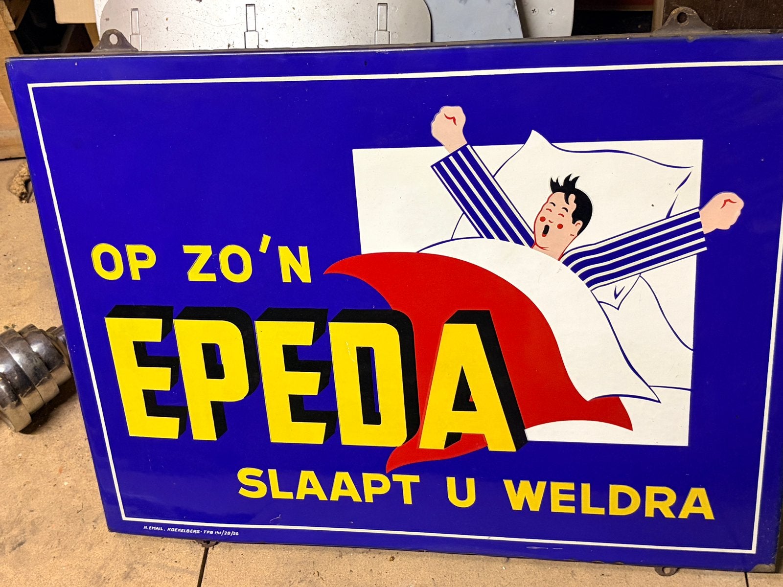 Emaillebord Epeda, Verzamelen, Ophalen of Verzenden, Zo goed als nieuw