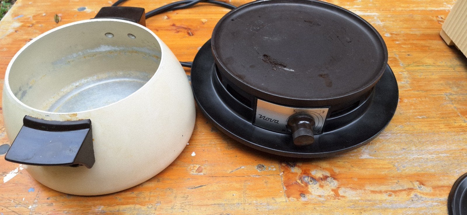 Appareil à fondue vintage Nova – Base de chauffe fonctionnel, Electroménager