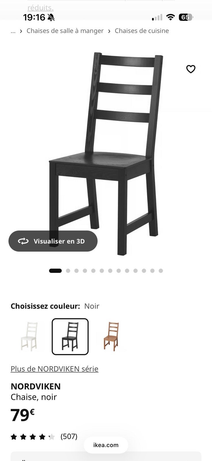 Chaises NORDVIKEN, Enlèvement, Comme neuf
