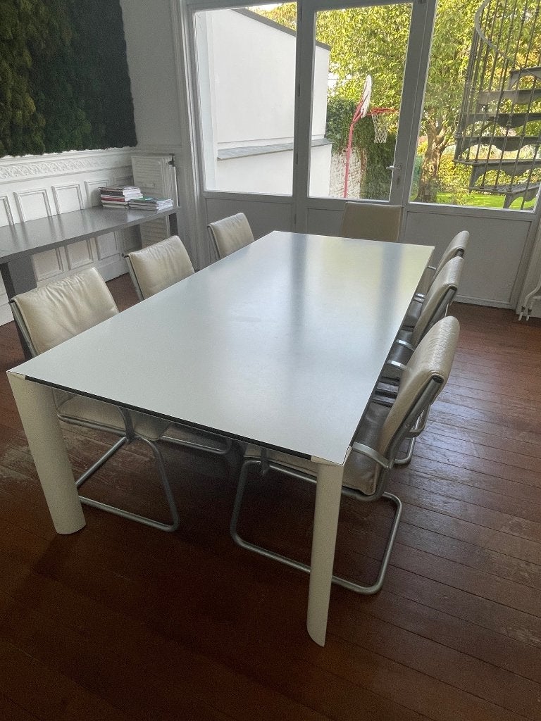 eettafel met 7 stoelen, Ophalen, Overige materialen, Gebruikt, 100 tot 150 cm