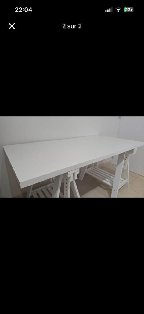 Bureau blanc a vendre bruxelles, Huis en Inrichting, Bureaus, Modern, Ophalen of Verzenden, Wit