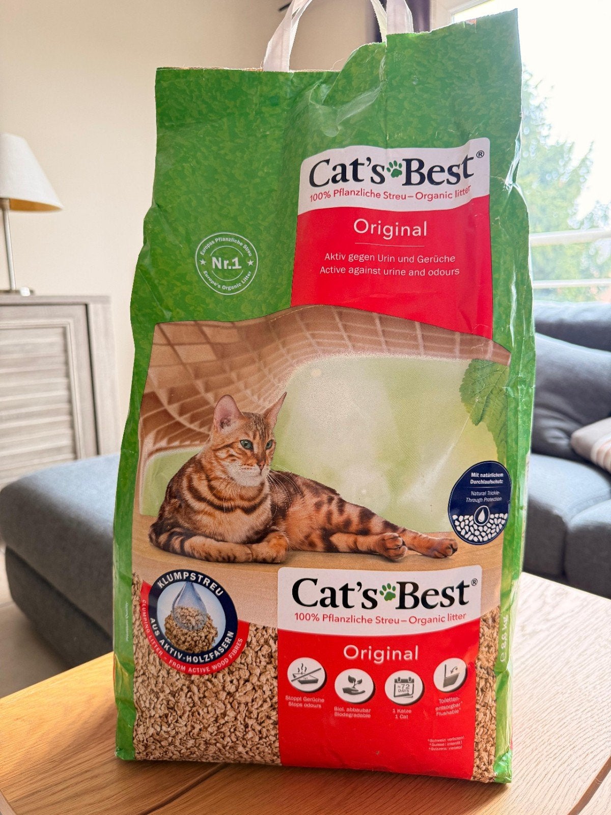 Litière aglomerante organique Cat's best. 2x 8.6kg, Enlèvement, Ouvert