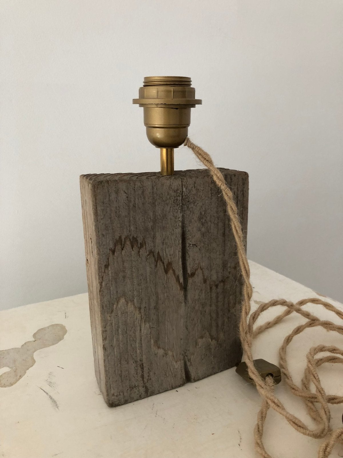 LAMPENVOET LAMP HOUT 2 STUKS PATINA, Ophalen of Verzenden