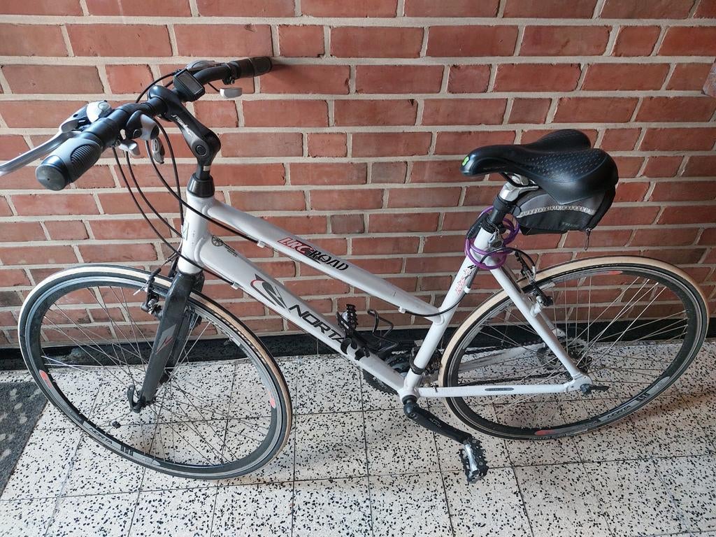 Sportieve damesfiets wit met versnelling en, Fietsen en Brommers, Ophalen