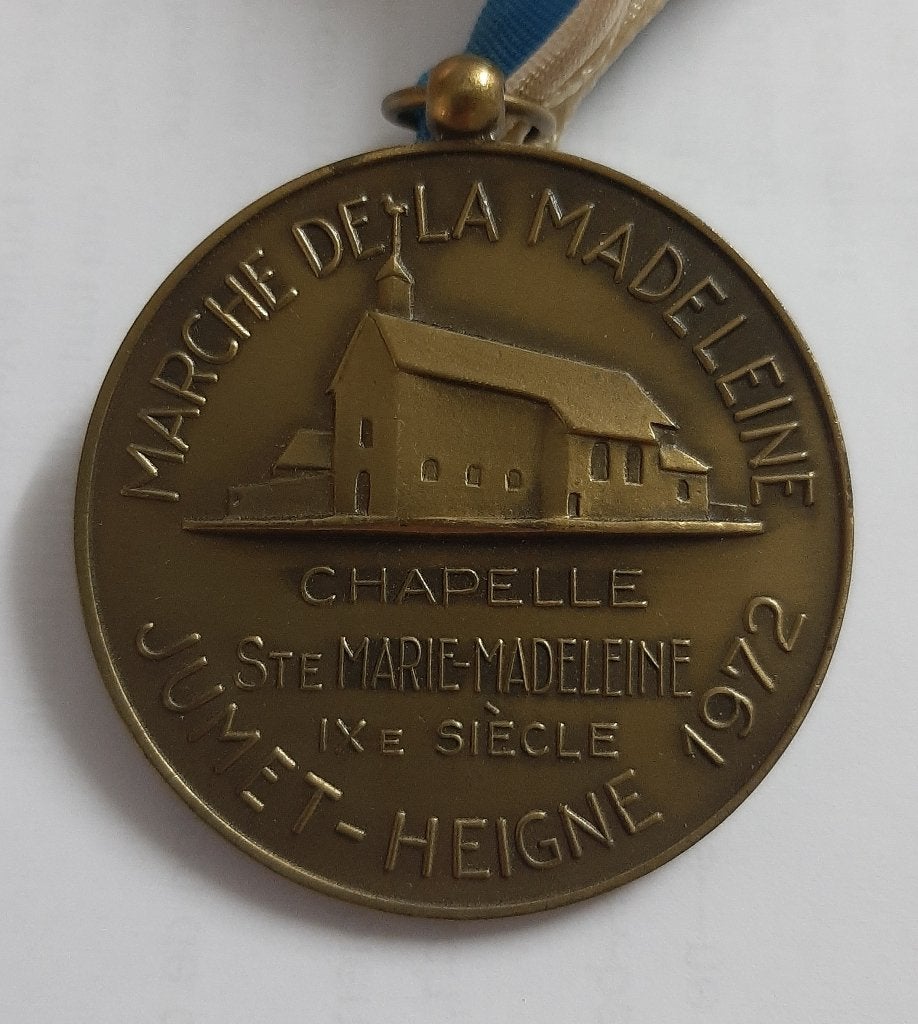 Médaille Marche de la Madeleine Jumet 1972, Timbres & Monnaies, Pièces & Médailles, Enlèvement ou Envoi, Autres matériaux