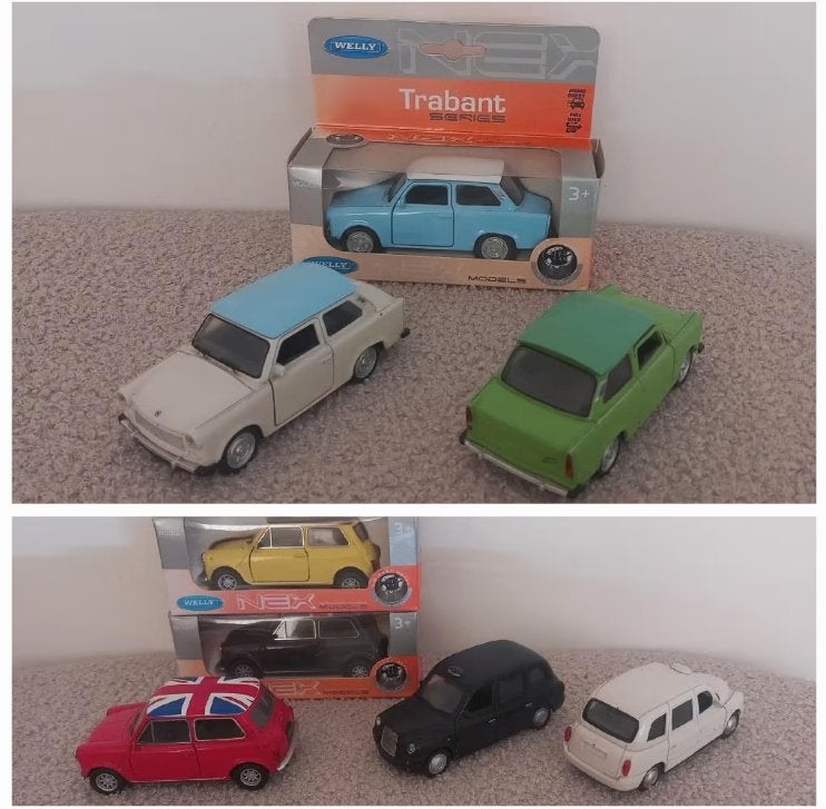 3 Trabant + 3 Mini Cooper + 2 London taxi = 8 schaalmodellen, Ophalen, Auto