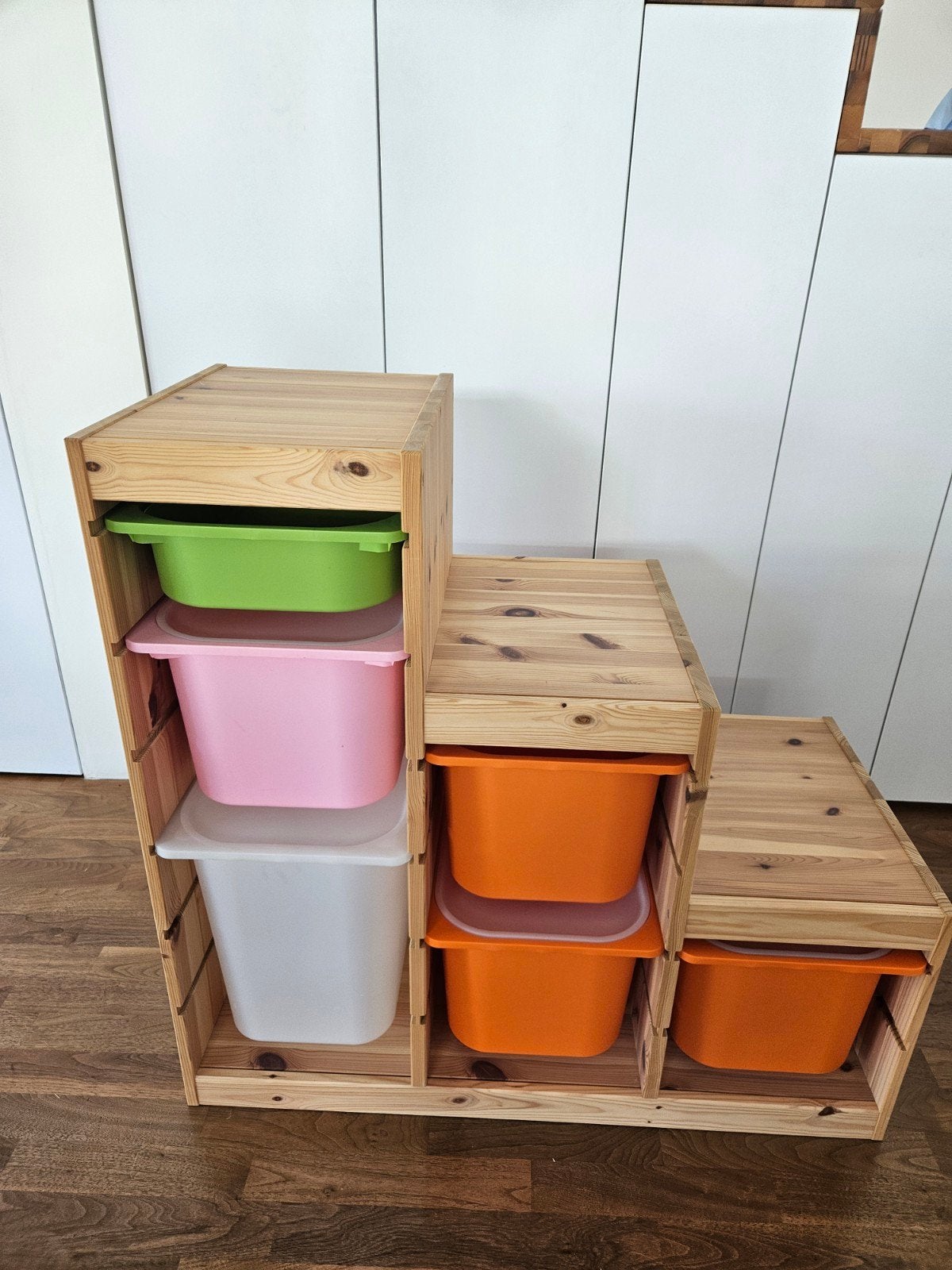 TROFAST-kast in hout, met bakken, Enfants & Bébés, Chambre d'enfant | Commodes & Armoires, 90 à 105 cm, Comme neuf, Enlèvement