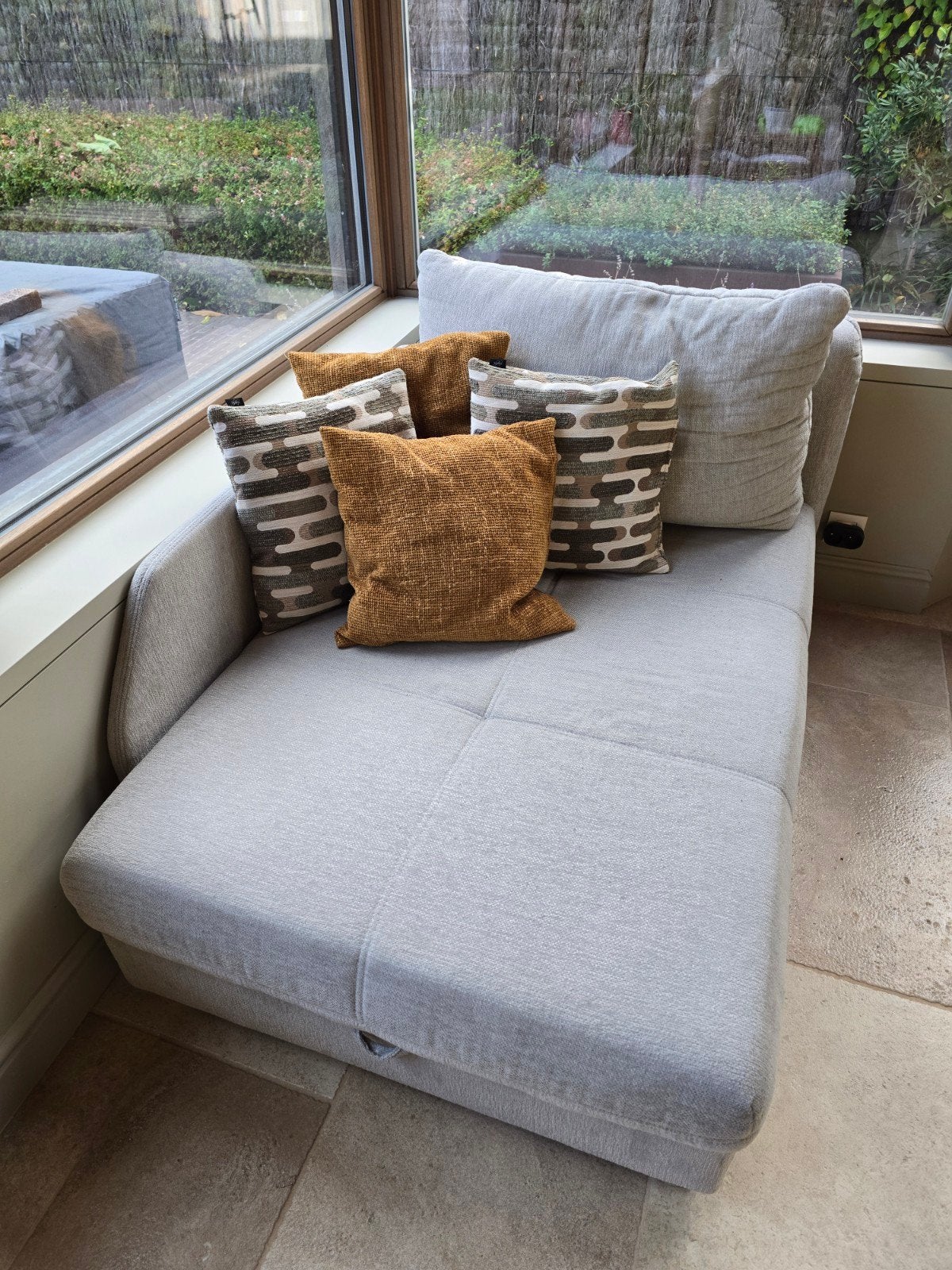 zetel te koop, Maison & Meubles, Enlèvement, Utilisé, Une personne, Gris