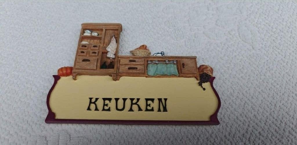 naambordje keuken voor keukendeur polyester, Enlèvement ou Envoi, Moins de 100 cm, Comme neuf, Multicolore