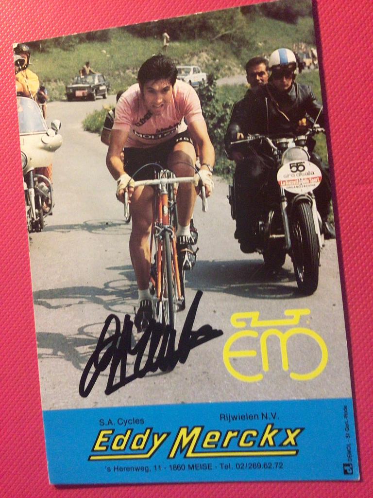 wielerkaart giro 1973 team molteni eddy merckx  signe, Verzenden, Zo goed als nieuw