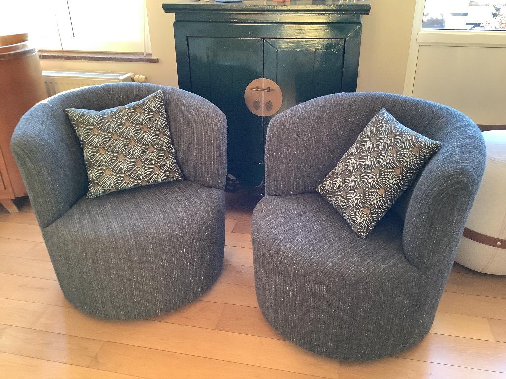 2 zeer mooie Juntoo fauteuils, Ophalen, Minder dan 75 cm, Design, Zo goed als nieuw