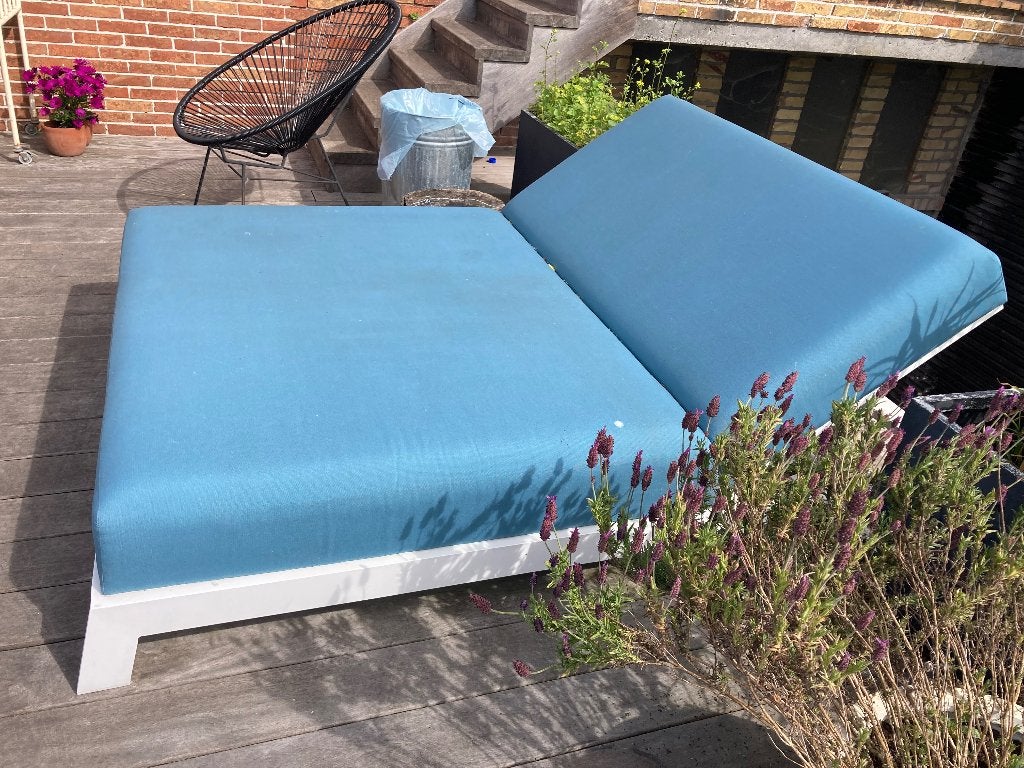 Ligbed dubbel voor buiten, Tuin en Terras, Ligbedden, Ophalen, Nieuw, Aluminium