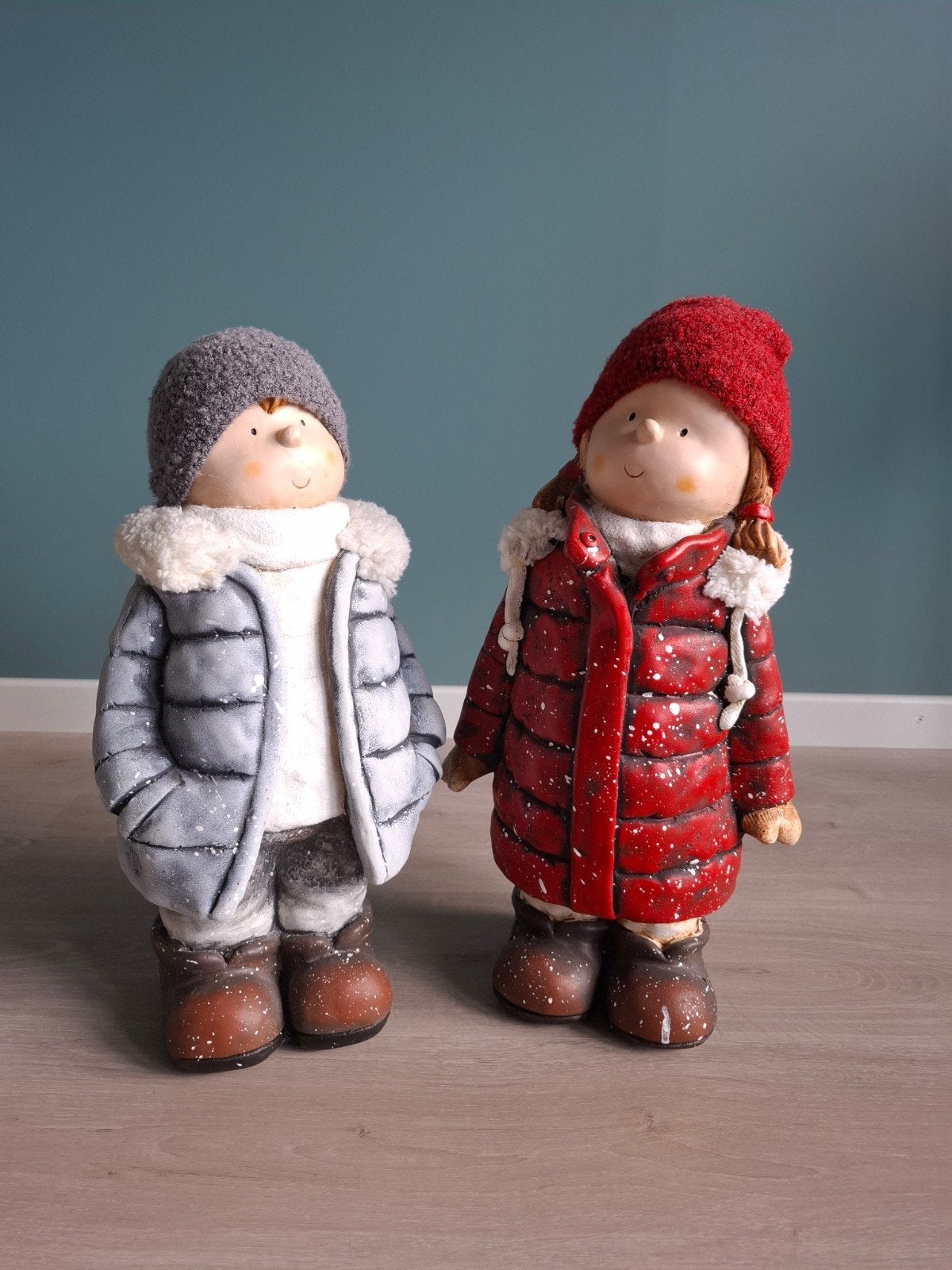 Winter / Kerst beelden van jongen en meisje, Diversen, Ophalen