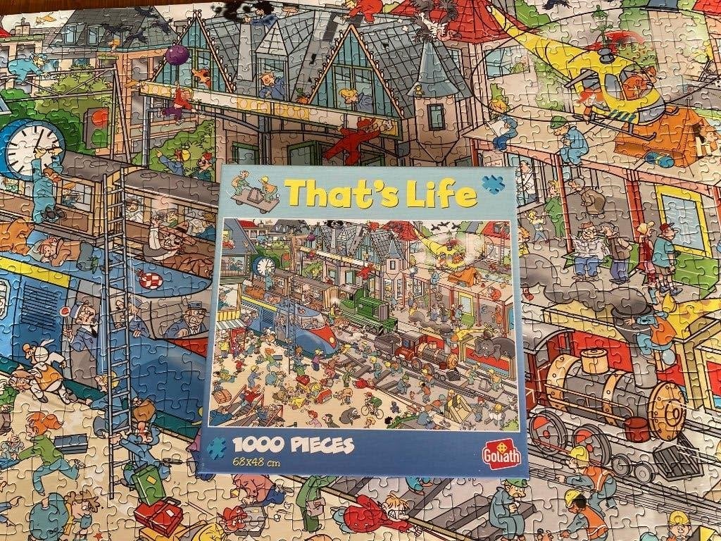 Puzzel van 1000 stukjes: That's Life Station, Hobby en Vrije tijd, Ophalen of Verzenden, 500 t/m 1500 stukjes, Zo goed als nieuw