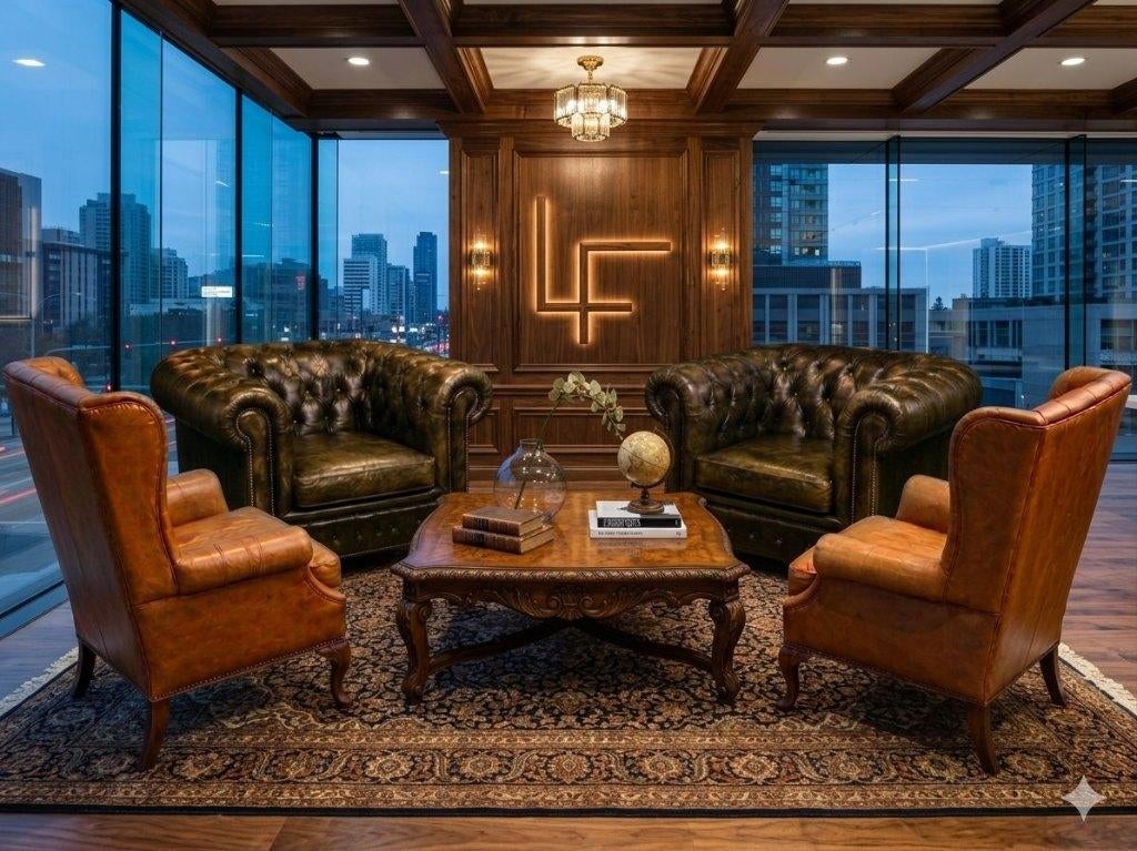 UITZONDERLIJKE CHESTERFIELD 4-ZITSSET -BERGÈRES RADICE, Huis en Inrichting, Zetels | Complete zithoeken, Gebruikt, Hout, Leer