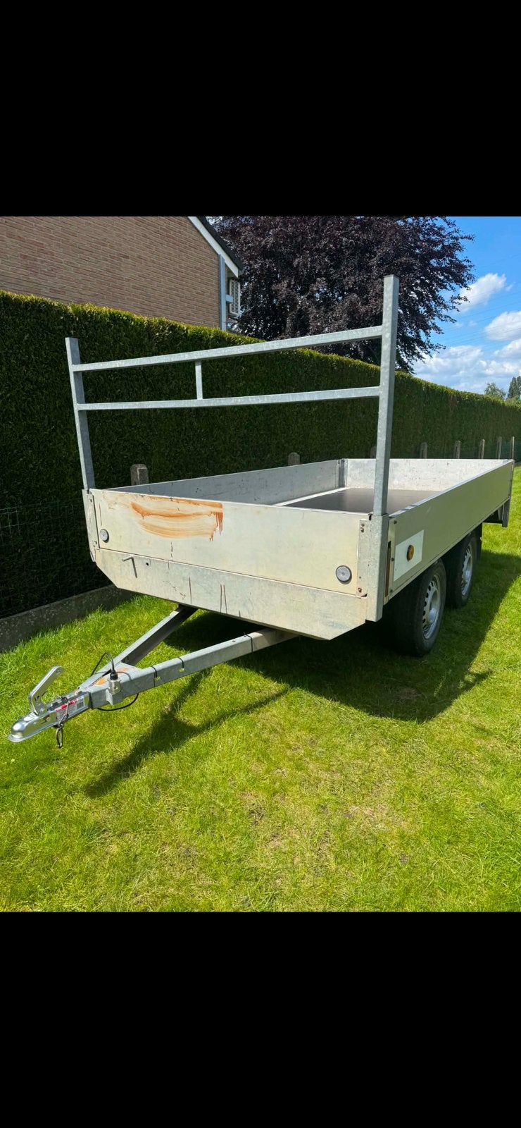 Remorque double essieux 3m x 1,50m, Ophalen, Zo goed als nieuw