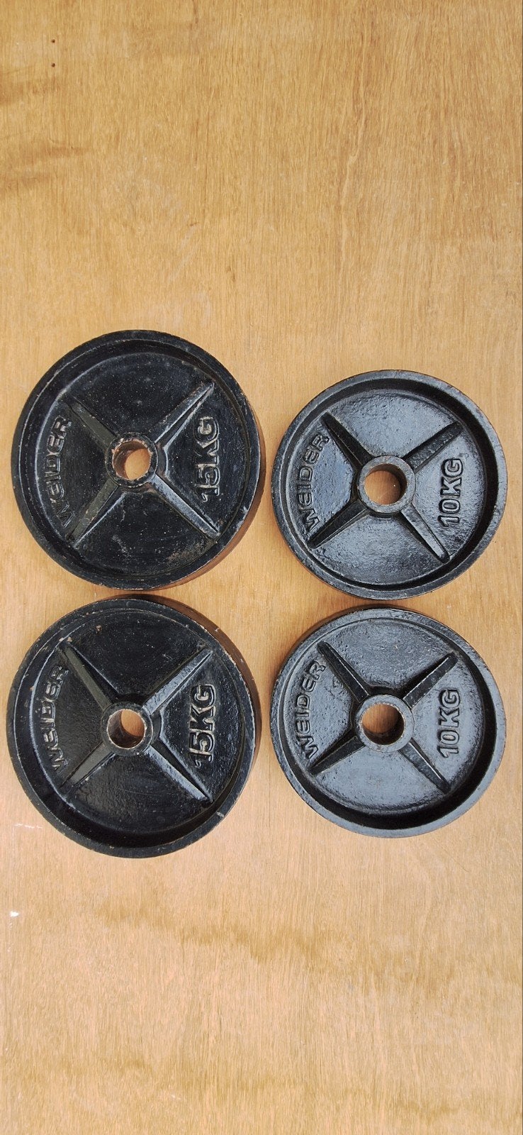 haltères disques weider 52mm total 50kg, Sport en Fitness, Ophalen, Gebruikt, Dumbbell