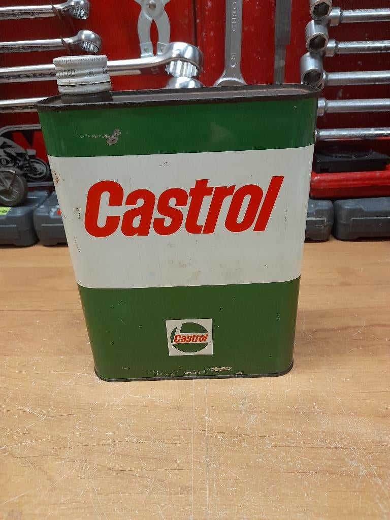 oude lege oliekan castrol grand prix h60 GP, Verzenden, Gebruikt, Overige typen