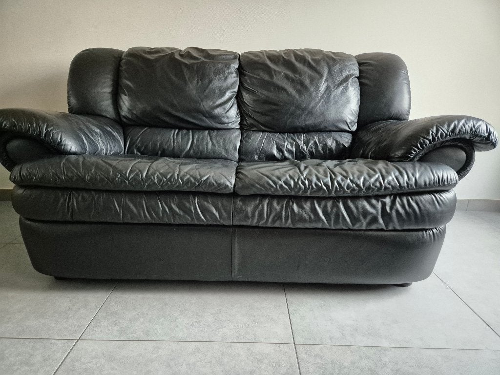 Lederen zetel (tweezit), Ophalen, Gebruikt, 150 tot 200 cm, Tweepersoons