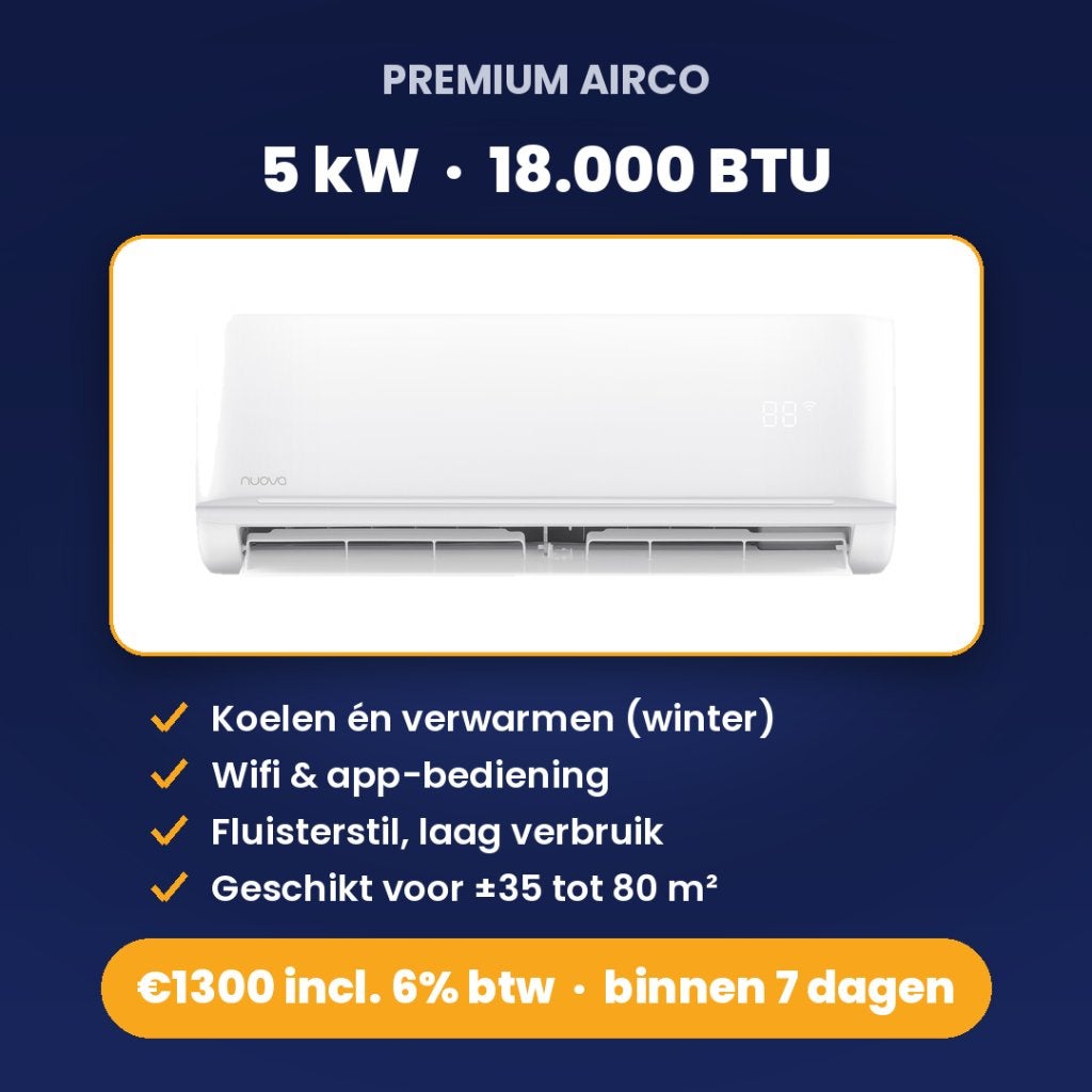 Nuova Premium 5 kw woonkamer, Ophalen, Sales@limsolar.be, Koelen en Ontvochtigen, Nieuw