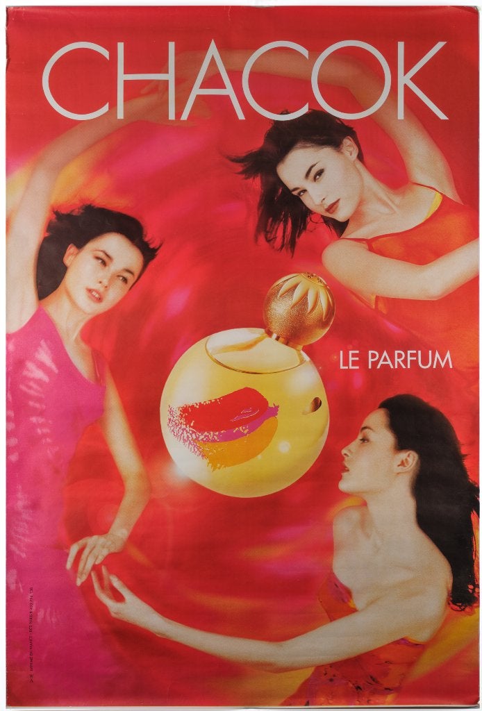 Poster CHACOK - Le parfum - 170 x 120 cm - Vintage - Rare, Collections, Enlèvement ou Envoi, Comme neuf, Panneau publicitaire