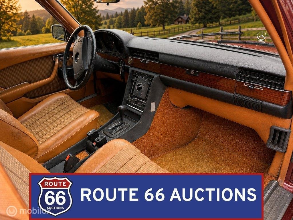 Mercedes-Benz 280 SE | 1976 | Route 66 Auctions, Auto's, Zwart, Mercedes-Benz, Bedrijf, Handgeschakeld