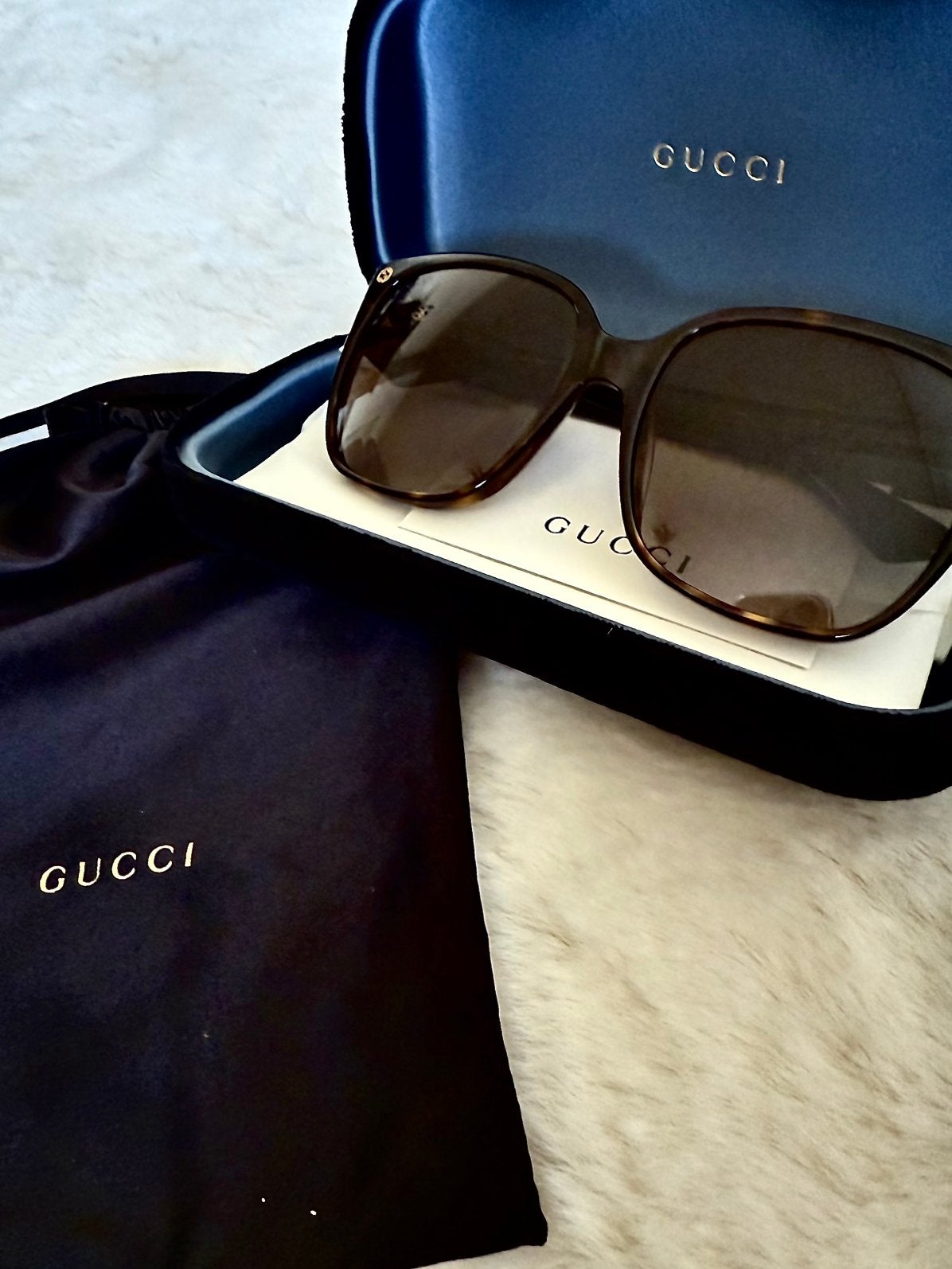GUCCI GG0022S Sunglasses ~ Tortoise Brown ~ Full Set, Handtassen en Accessoires, Zonnebrillen en Brillen | Dames, Overige merken