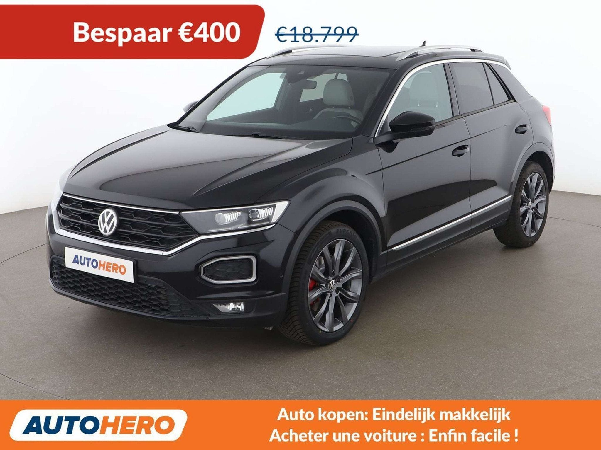 Volkswagen T-Roc 2.0 TSI Sport 4Motion (bj 2018, automaat), Auto's, Volkswagen, Automaat, Gebruikt, 1984 cc, Zwart