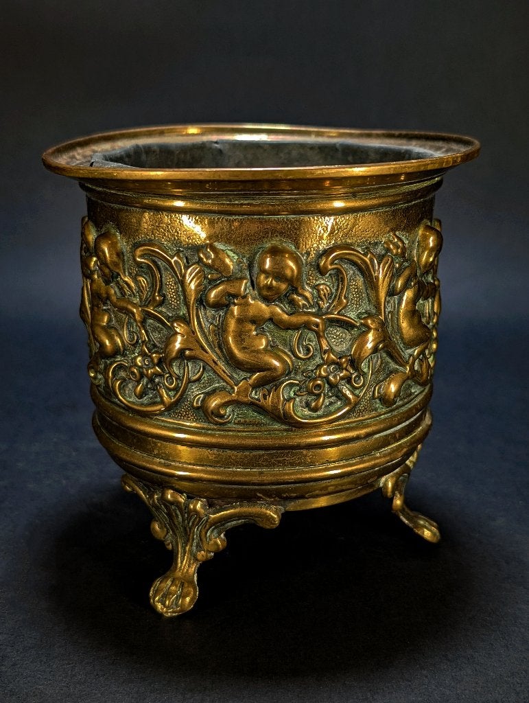 Petite Jardinière en laiton Napoléon III, Enlèvement ou Envoi