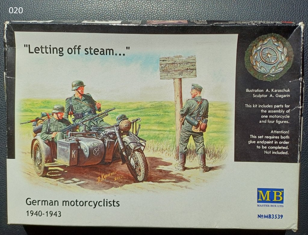 German Side car 40-43 + 3 Figu. 1/35 MB, Hobby & Loisirs créatifs, Enlèvement ou Envoi