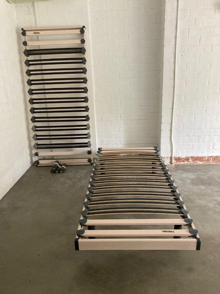 Paire de lits jumeaux et sommiers Latoflex, 90 cm, Enlèvement, Utilisé, Sommier