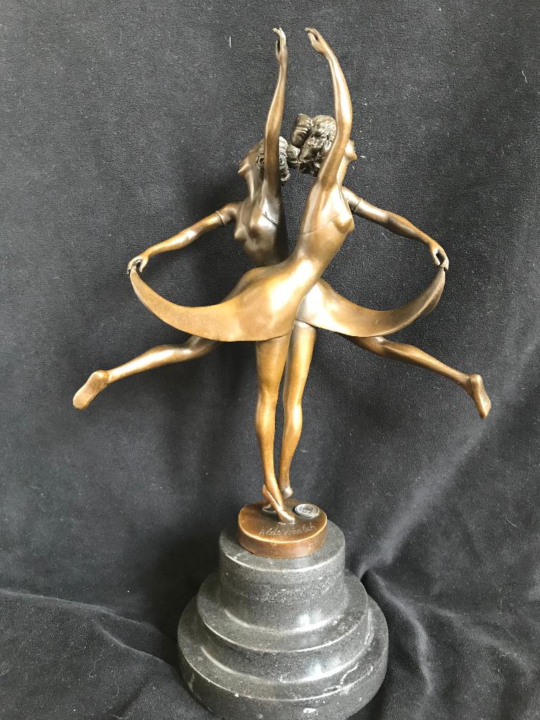 Bronzen dansende ballerina's. Vitaleh, groot zuiver brons, Antiek en Kunst, Ophalen of Verzenden, Brons, Beeld