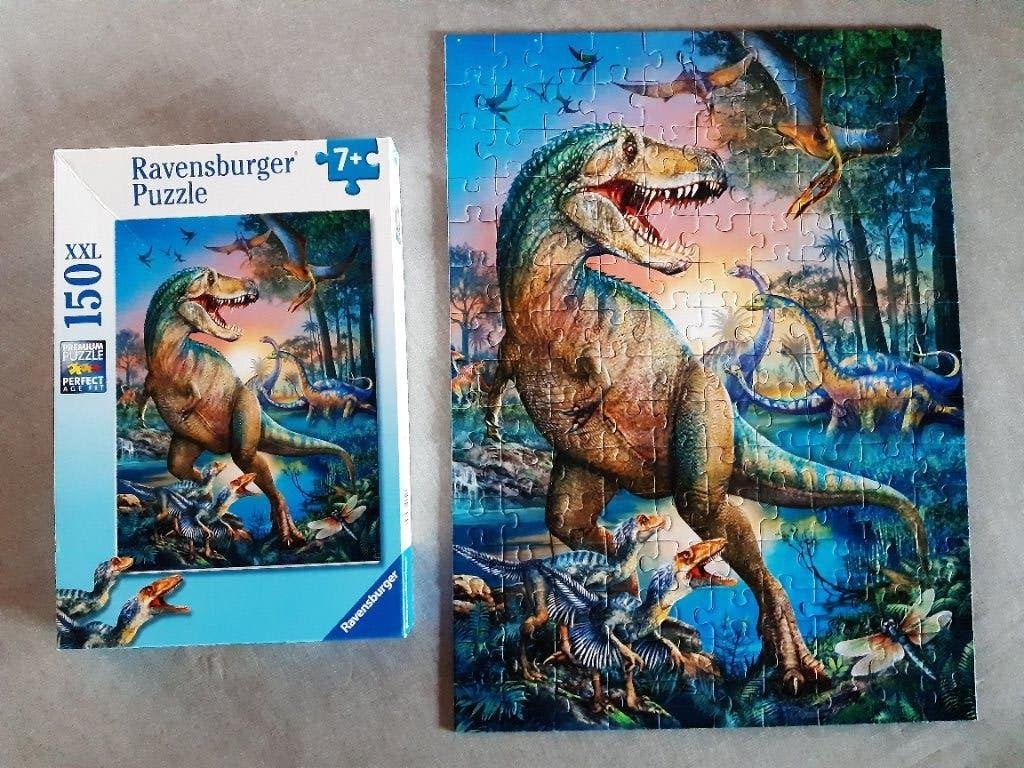 Puzzel ravensburger prehistorische reus 150 xl, Ophalen of Verzenden, Minder dan 500 stukjes, Zo goed als nieuw, Legpuzzel
