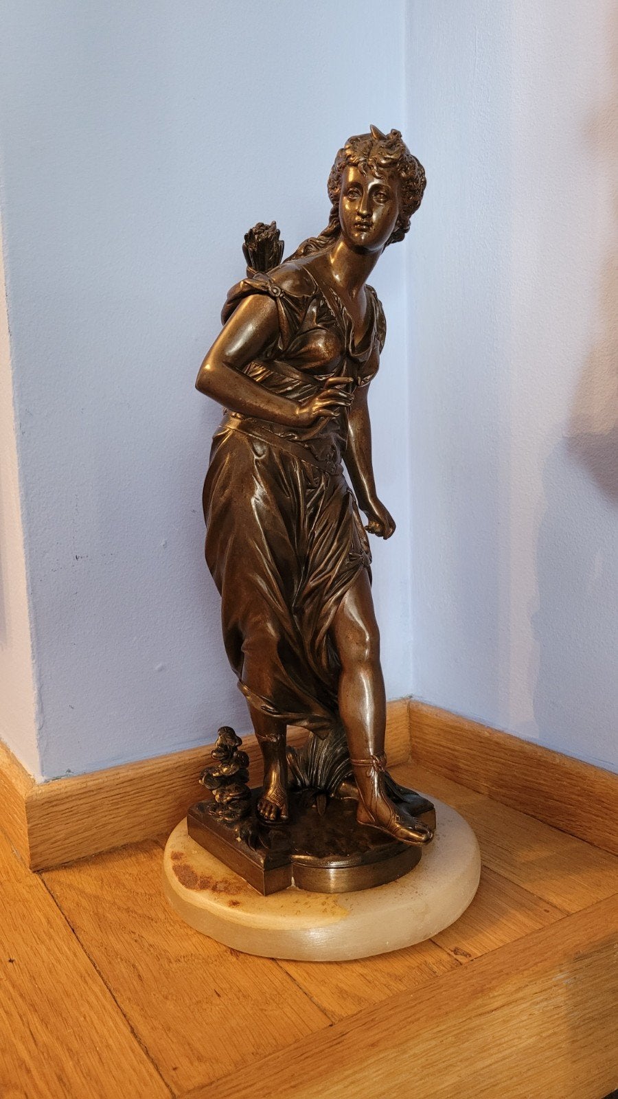 Eutrope Bouret (1833-1906)Een gepatineerd bronzen sculptuur, Antiek en Kunst, Ophalen