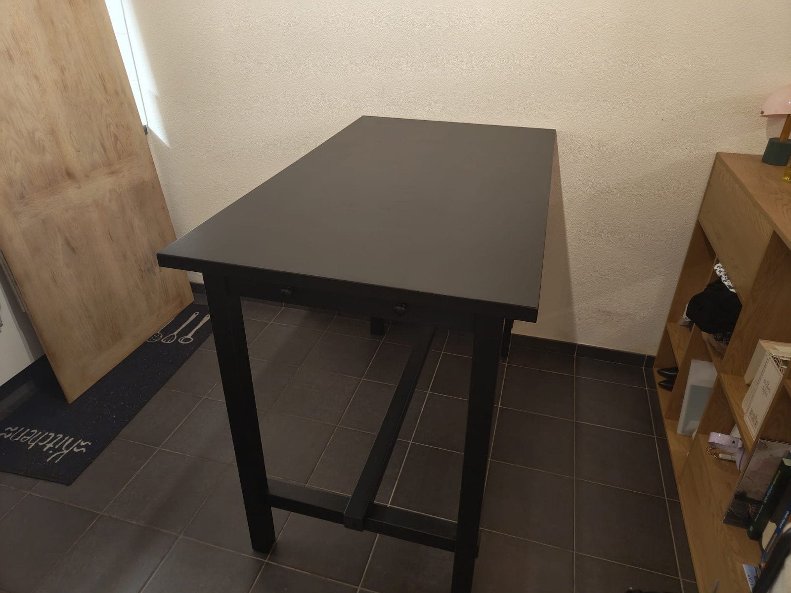Zwarte bartafel + 4 stoelen, Enlèvement, Utilisé, Modern, 4 à 6 chaises