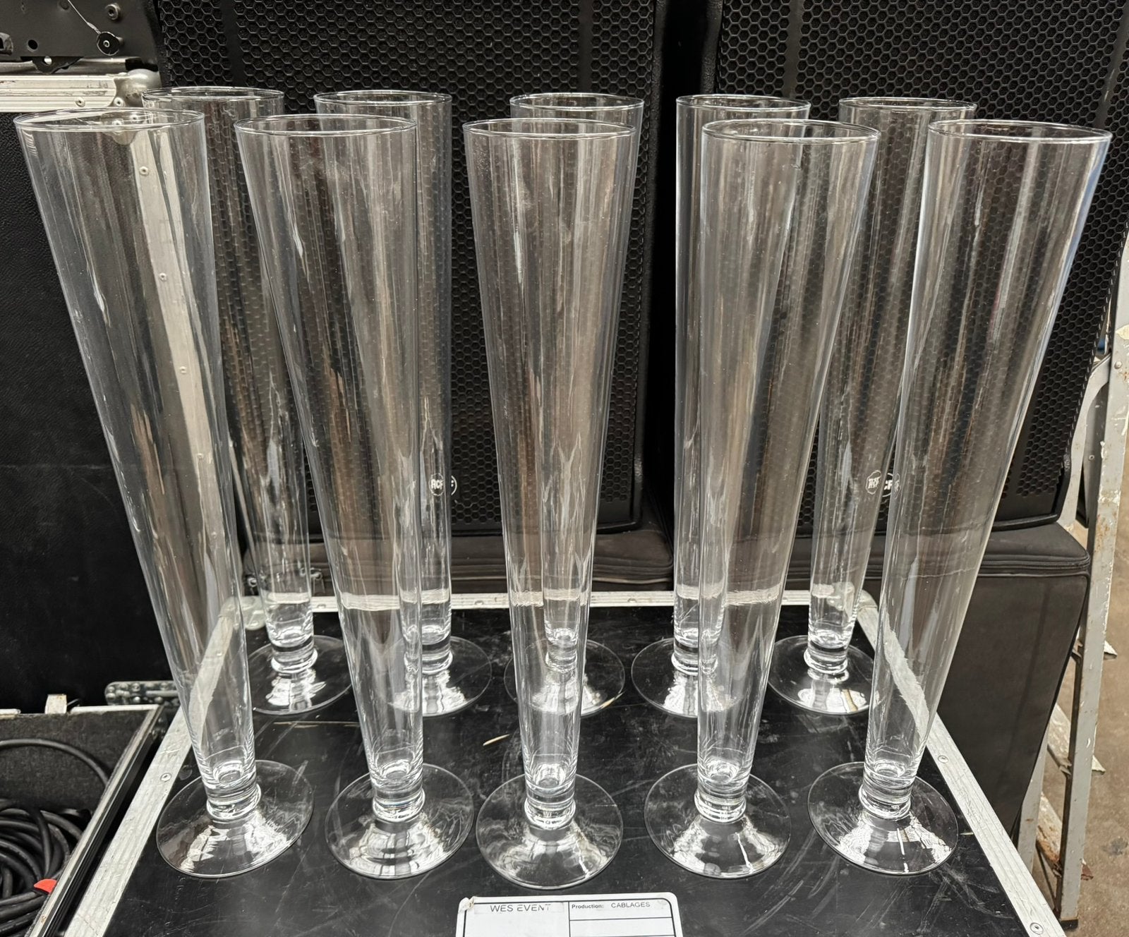 Lots de 10 vases flutes, Maison & Meubles, Enlèvement, Comme neuf