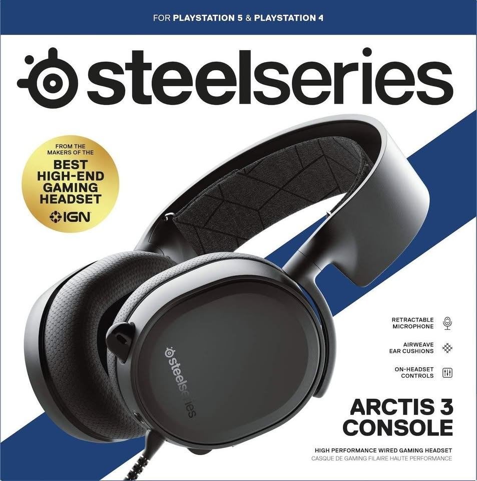 Casque Gamer SteelSeries Arctis 3 Noir, Enlèvement, Comme neuf, Micro, PlayStation 3