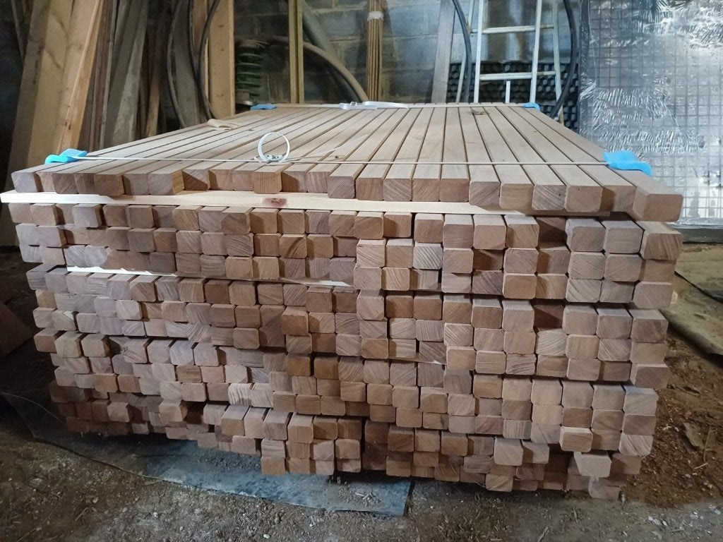 hout, Doe-het-zelf en Bouw, Ophalen, 25 tot 50 mm, Nieuw, Pallet