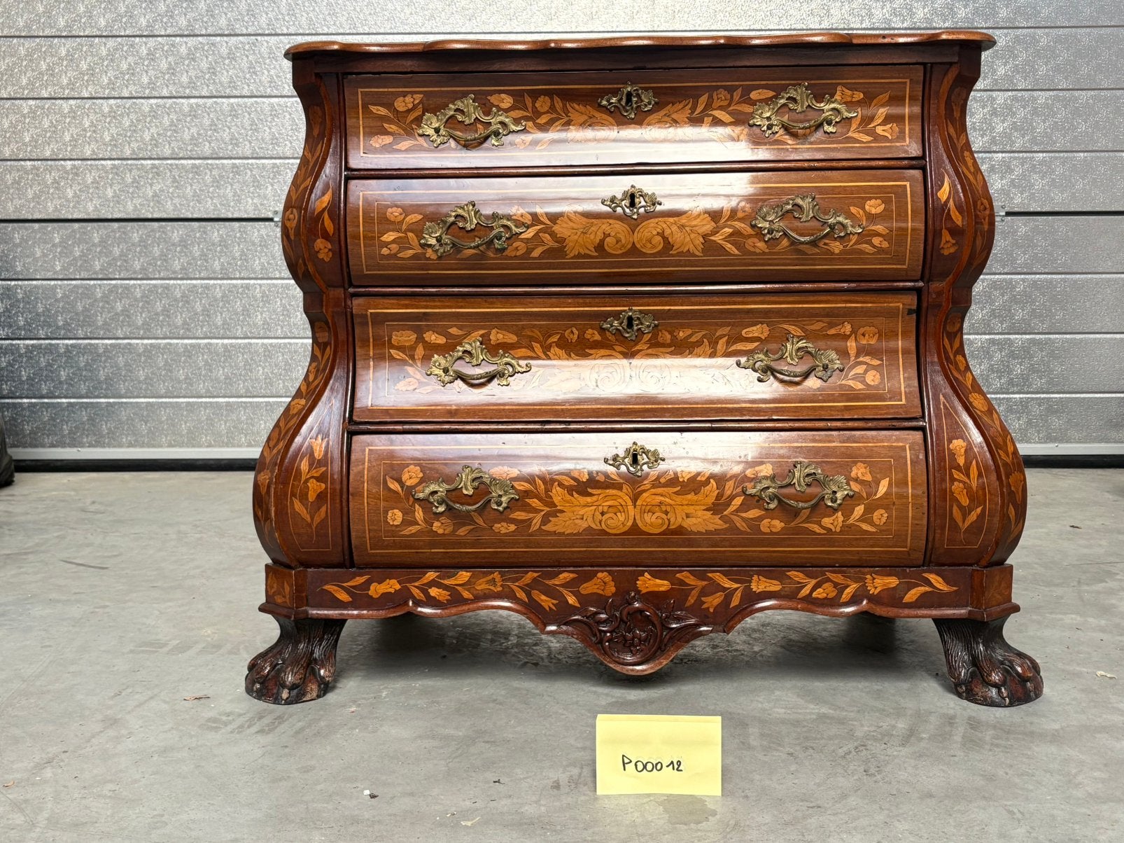 commode ancienne Bombé en marqueterie — style Louis XV, Enlèvement, Comme neuf
