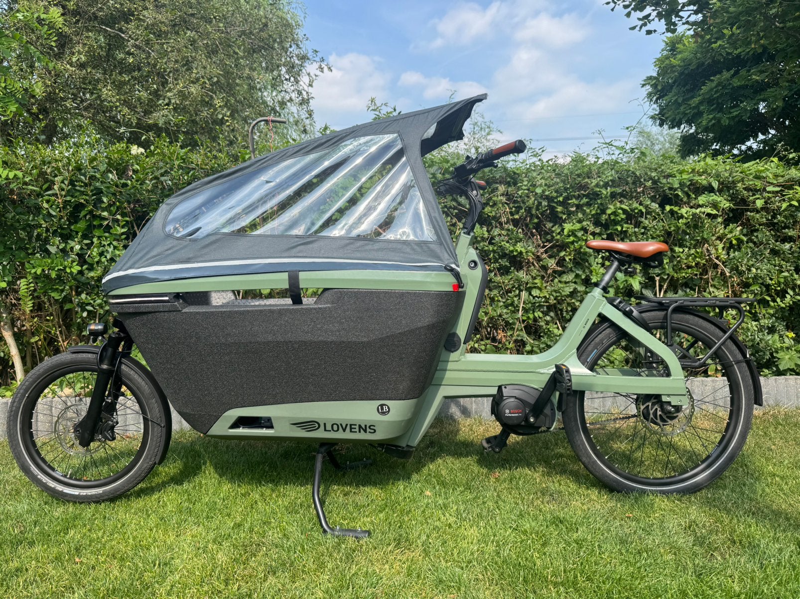 Lovens bakfiets s75 3900km nieuwstaat met extras, Fietsen en Brommers, Ophalen of Verzenden, Zo goed als nieuw, 50 km per accu of meer