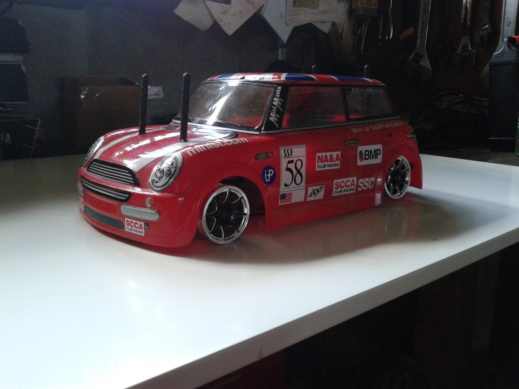 rc nitro HPI 1:10 mini cooper collector, Hobby en Vrije tijd, Ophalen, Schaal 1:10, Nitro, Auto onroad