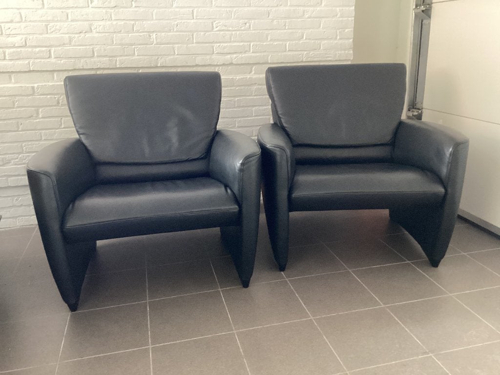Luxe set Jori fauteuils model Angel(als nieuw), Ophalen, Zo goed als nieuw, Leer, Durlet sede Knoll vitra hukla