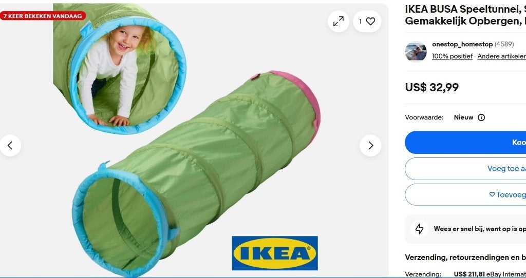 speeltunnel Ikea Busa, Kinderen en Baby's, Ophalen, Gebruikt