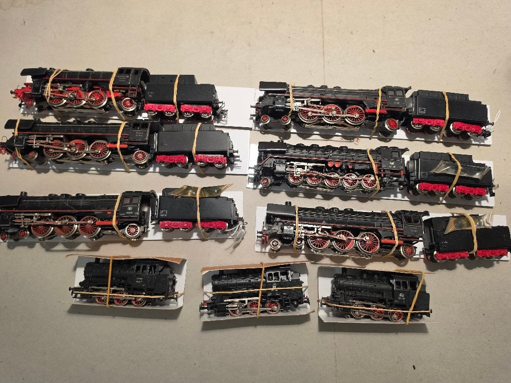9 Marklin Stoomlokomotieven, Wisselstroom, Gebruikt, Locomotief, Ophalen of Verzenden
