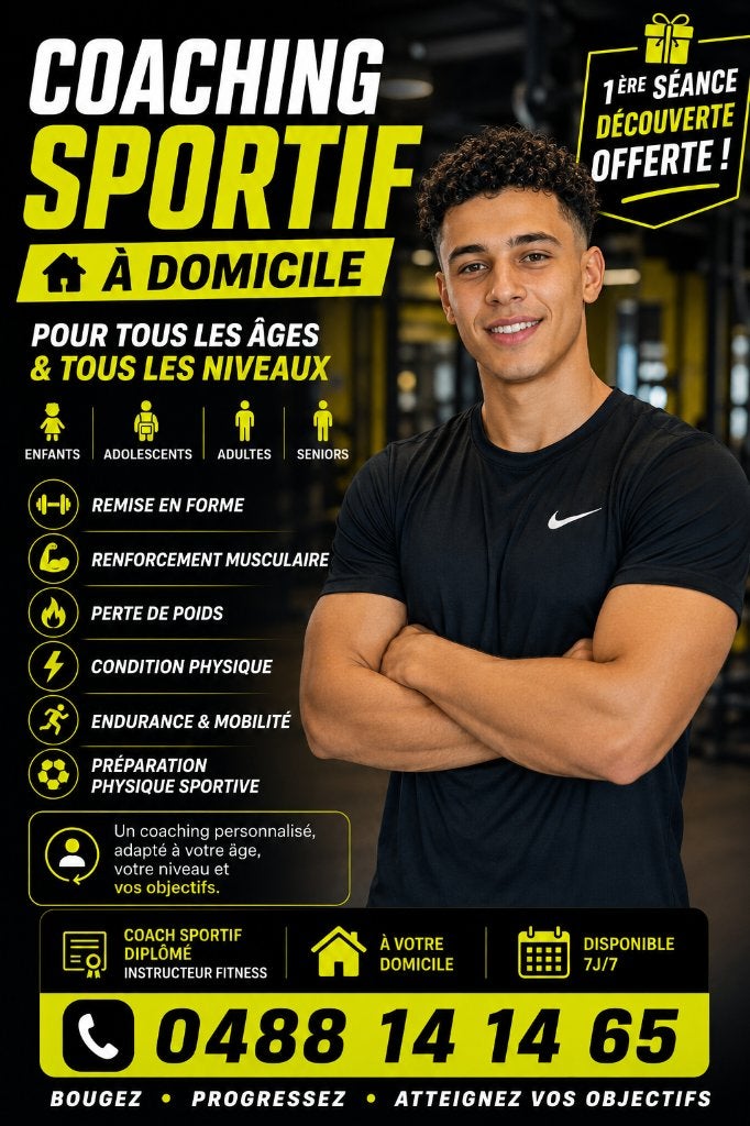 COACH SPORTIF À DOMICILE – SÉANCES PERSONNALISÉES, Sport en Fitness, Ophalen of Verzenden
