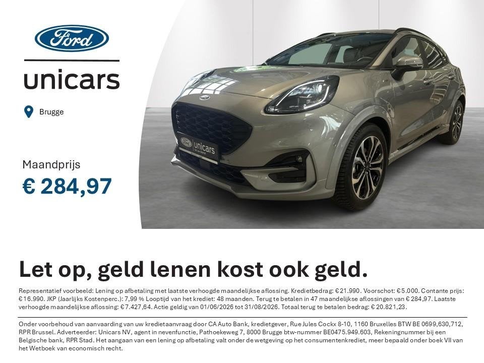 Ford Puma 1.0i Ecoboost mHEV 114kW Aut. ST-Line X AUTOMAAT, Auto's, Ford, 155 pk, Bedrijf, 3 cilinders, 1000 cc